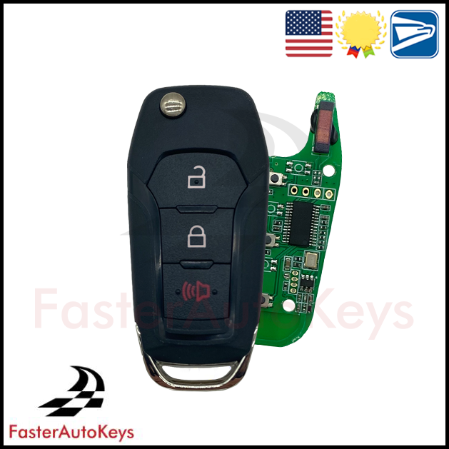 Complete 3 Button Remote Key for Ford Trucks 2015-2023