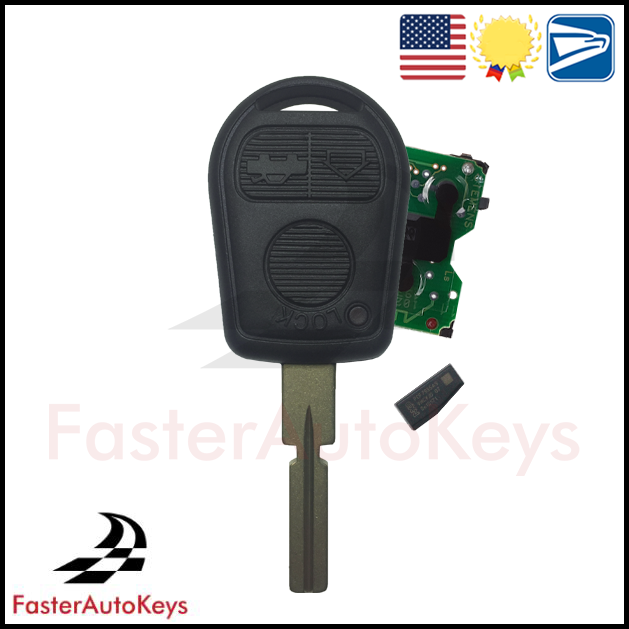 Complete Gen 1 3‑Button Key for BMW (1995–2001) – OEM Remote in New Shell