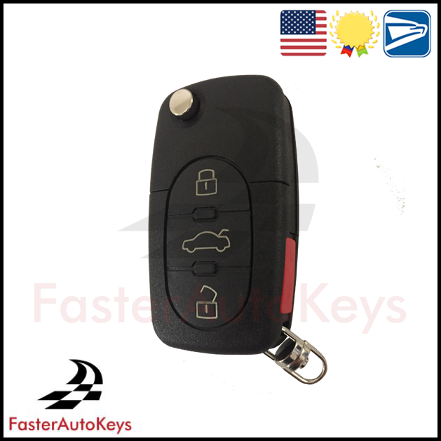 Complete 4 Button Key with OEM Remote for Volkswagen 1998-2001