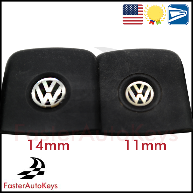 Genuine Used OEM 1998-2021 Black & White VW 14mm Emblem Piece