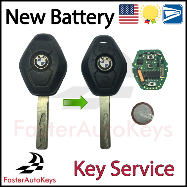 [MAIL IN SERVICE] BMW E46 E90 Key Battery Replacement Service for 1998-2013 Keys - FasterAutoKeys
