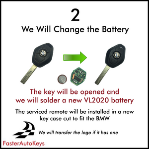 [MAIL IN SERVICE] BMW E46 E90 Key Battery Replacement Service for 1998-2013 Keys