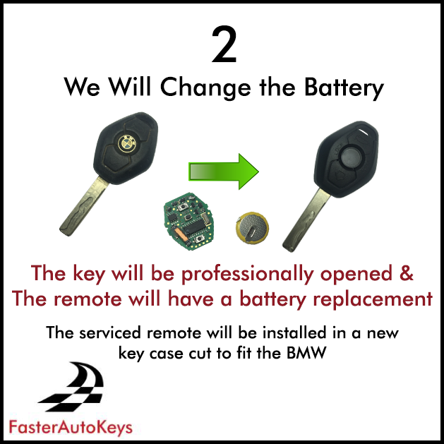 [MAIL IN SERVICE] BMW E46 E90 Key Battery Replacement Service for 1998-2013 Keys