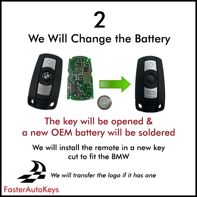 [MAIL IN SERVICE] BMW E90 Key Battery Replacement Service for 2004-2013 Keys