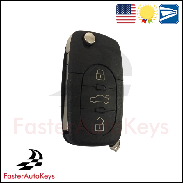 Complete 4 Button Key with OEM Remote for Audi 1997-2005