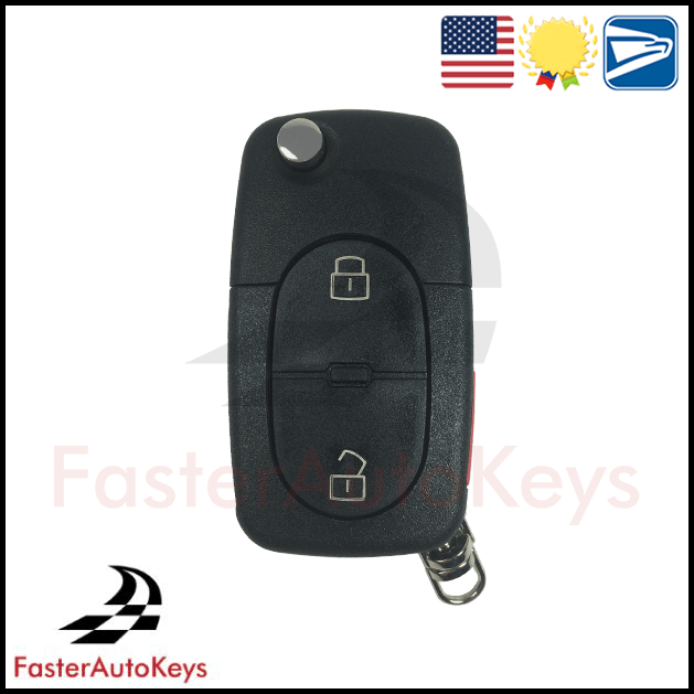 2 Button with Panic Replacement Key Shell Case for Audi 1997-2001 - FasterAutoKeys