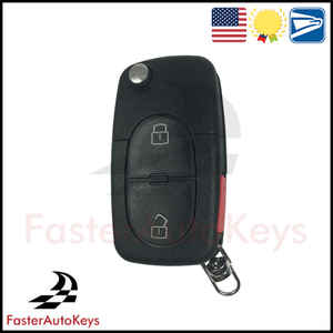 2 Button with Panic Replacement Key Shell Case for Audi 1997-2001 