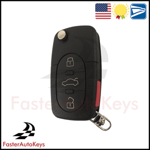 3 Button with Panic Replacement Key Shell Case for Audi 1997-2005 - FasterAutoKeys