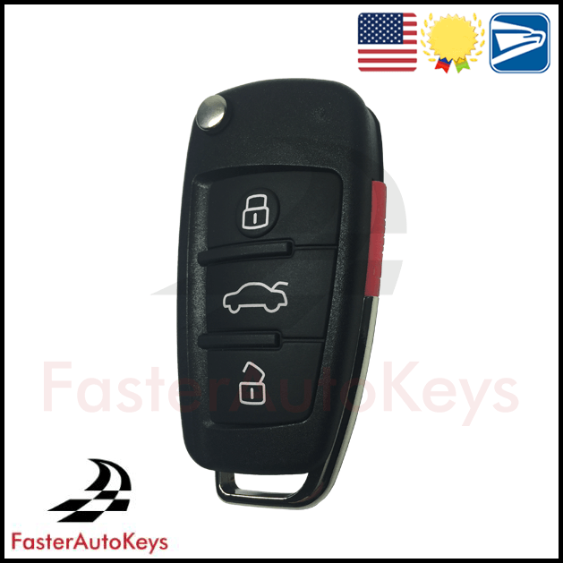 4 Button Remote Key Shell for Audi 2005-2012 - FasterAutoKeys