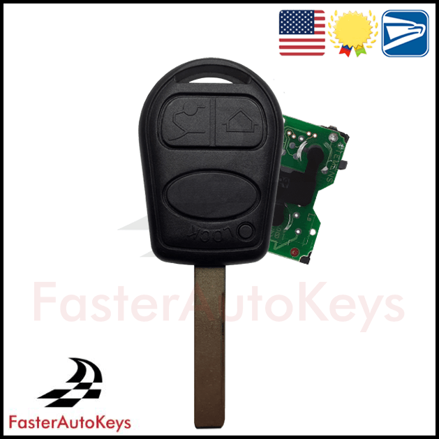 Complete 3 Button Key with OEM Refurbished Remote for Land Rover 2002-2006 - FasterAutoKeys