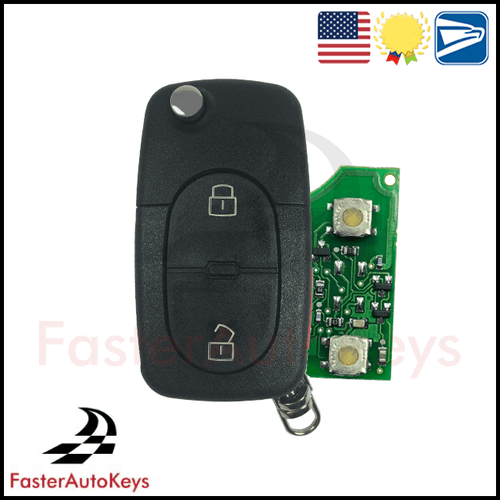 Complete Keyless Remote Key with OEM 315mhz chip for Audi 1997-2001 - FasterAutoKeys