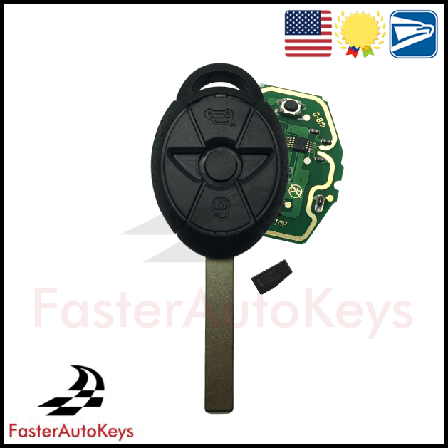 Complete 3 Button Remote Key for Mini Cooper 2005-2007 - FasterAutoKeys