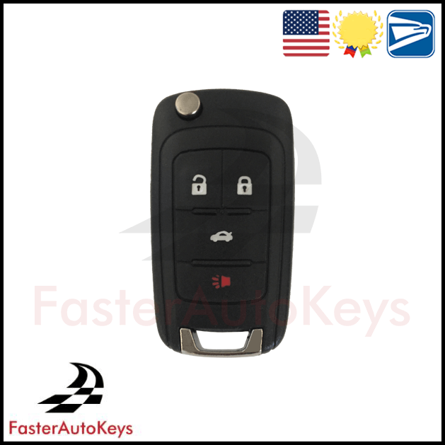 Replacement 4 Button Key Shell for Chevrolet 2010-2016 - FasterAutoKeys