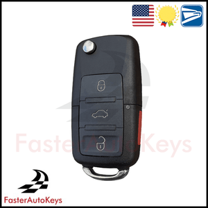 Replacement 4 Button Key Shell for Volkswagen 2001-2009 - FasterAutoKeys